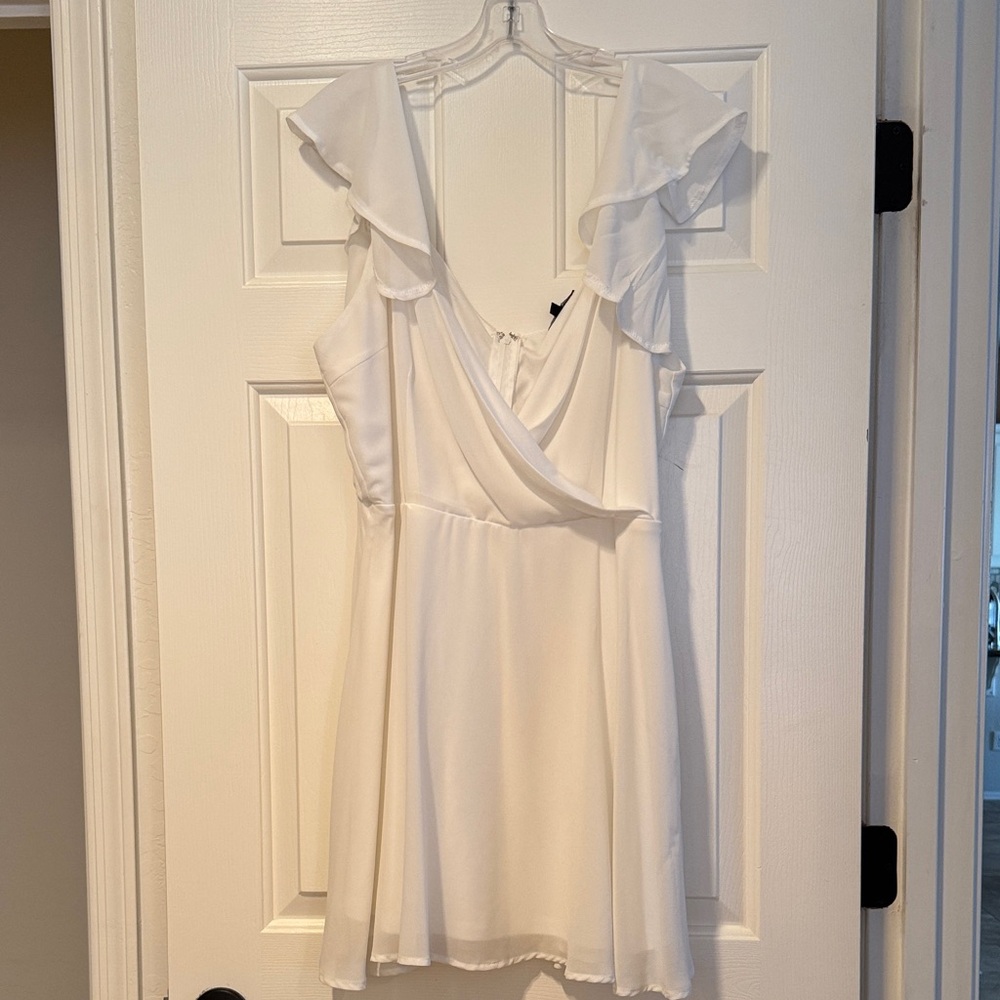 Charlotte Russe White Ruffle Mini Dress